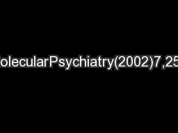 MolecularPsychiatry(2002)7,254