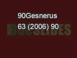 90Gesnerus 63 (2006) 90