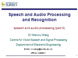 1 Speech and Audio Processing