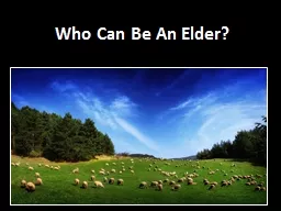 Who Can Be An Elder?