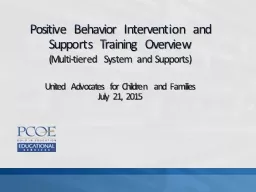 Positive Behavior Intervention and Supports Training Overvi