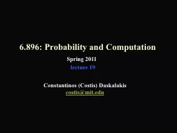 6.896: Probability and Computation