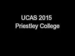 UCAS 2015 Priestley College