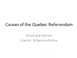 Causes of the Quebec Referendum