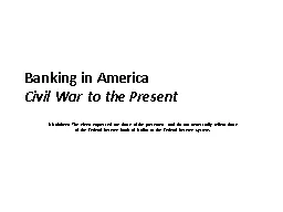 Banking in America