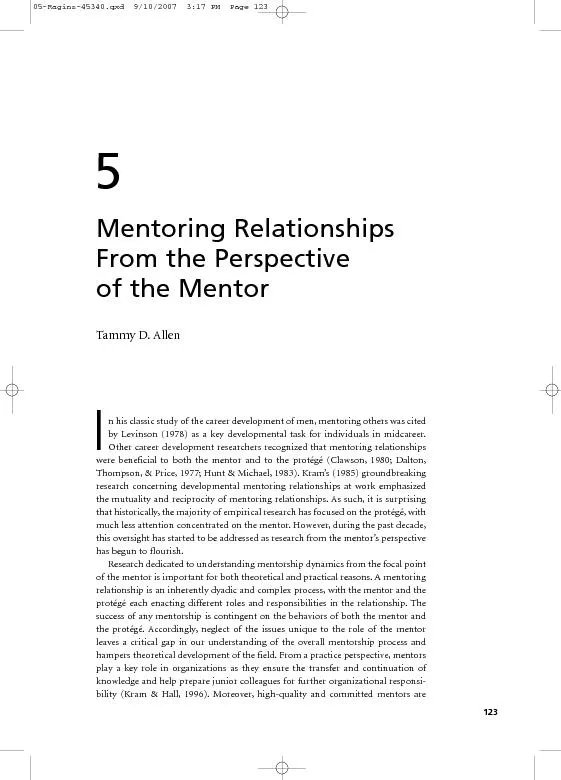 crucial to the success offormal mentoring programs within organization