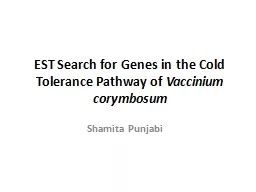 EST Search for Genes in the Cold Tolerance Pathway of