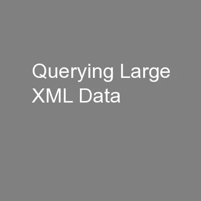 Querying Large XML Data