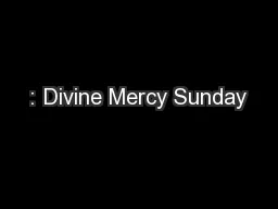 : Divine Mercy Sunday