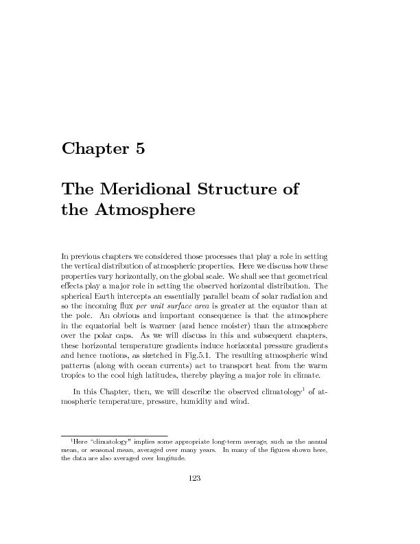 Chapter5TheMeridionalStructureoftheAtmosphereInpreviouschaptersweconsi