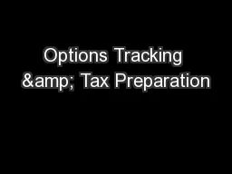 Options Tracking & Tax Preparation