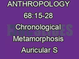 PHYSICAL ANTHROPOLOGY 68:15-28 Chronological Metamorphosis Auricular S