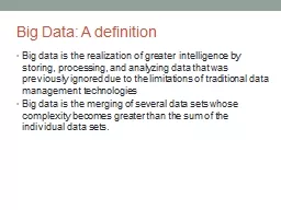 Big Data: A definition