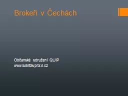 Brokeři v Čechách