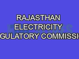 RAJASTHAN ELECTRICITY REGULATORY COMMISSION