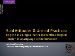 Said Attitudes & Unsaid Practices: