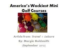 America’s Wackiest Mini Golf Courses