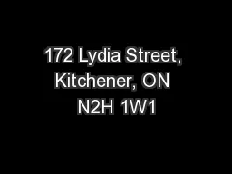 172 Lydia Street, Kitchener, ON N2H 1W1