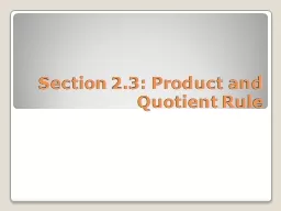 Section 2.3: Product and
