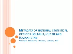 Metadata of national statistical offices