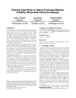 Clearing Algorithms for Barter Exchange Markets Enabling Nationwide Kidney Exchanges David