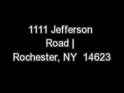 1111 Jefferson Road | Rochester, NY  14623