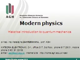 Modern Physics, summer 2012