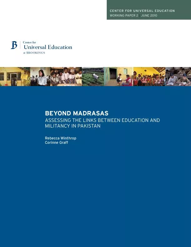 BEYOND MADRASASASSESSING THE LINKS BETWEEN EDUCATION AND MILITANCY IN