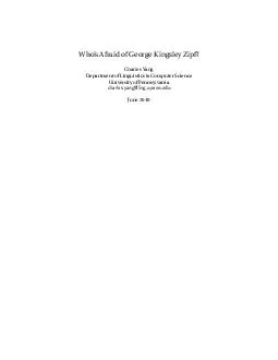 Whos Afraid of George Kingsley Zipf Charles Yang Department of Linguistics  Comp
