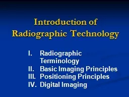 Introduction of Radiographic Technology