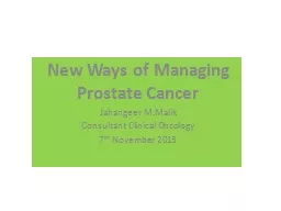 New Ways of Managing Prostate Cancer