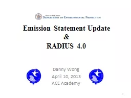 Emission Statement Update
