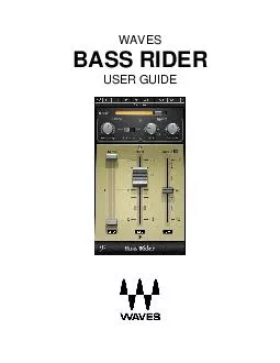 WAVES BASS RIDER USER GUIDE  TABLE OF CONTENTS Chapter   Introduction
