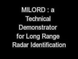 MILORD : a Technical Demonstrator for Long Range Radar Identification