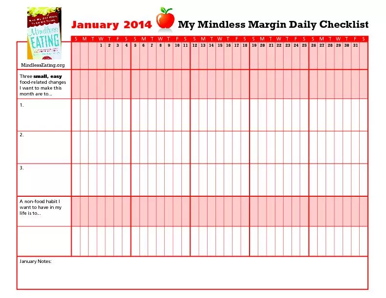 My Mindless Margin Daily Checklist