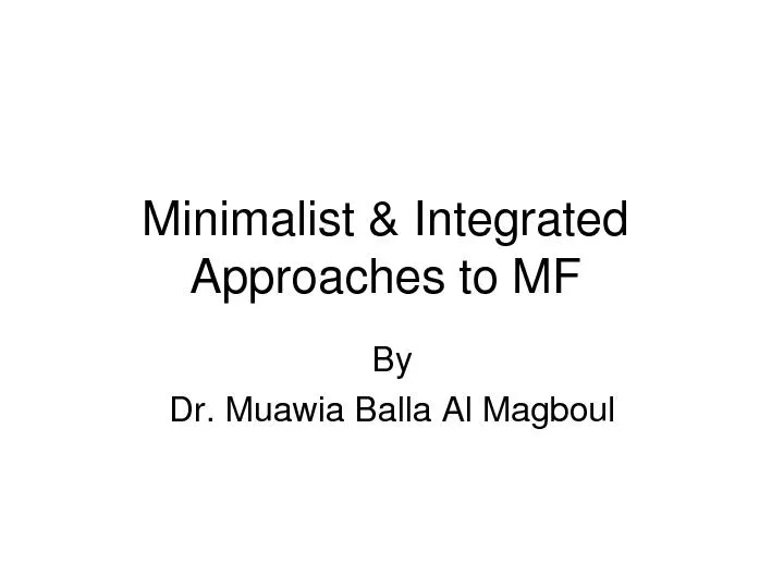 Minimalist & Integrated