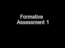 Formative Assessment 1