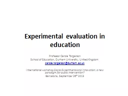 Experimental evaluation in education