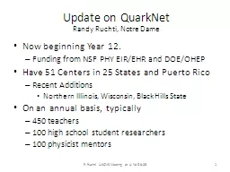 Update on QuarkNet