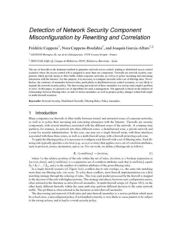 DetectionofNetworkSecurityComponentMiscongurationbyRewritingandCorrel