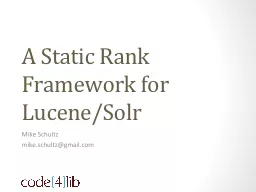 A Static Rank Framework for