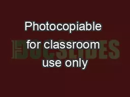 Photocopiable for classroom use only