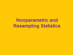 Nonparametric and Resampling Statistics