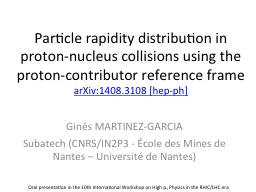Particle rapidity distribution in proton-nucleus collisions