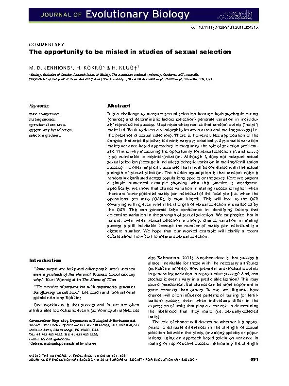 ofsexualselectionbasedonvarianceinmatingsuccessiscommon(review:Klugeta