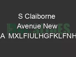 S Claiborne Avenue New Orleans LA  MXLFIULHGFKLFNHQQJHUV