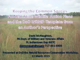 Keeping the Common Species Funded: State Wildlife Action Pl