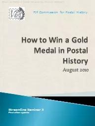 How to Win a Gold Medal in Postal History