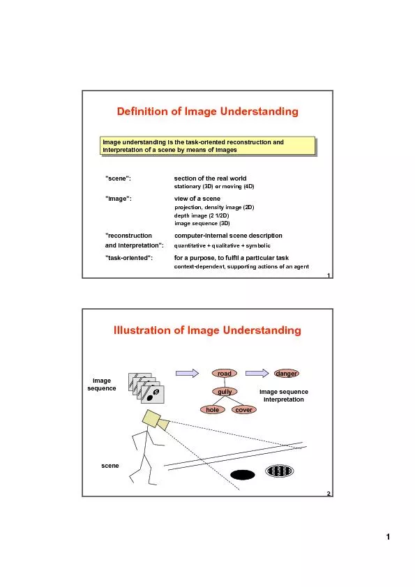 1Definition of Image UnderstandingImage understanding is the task-orie