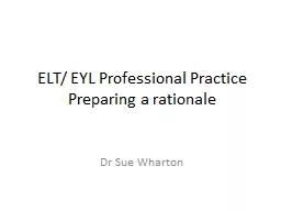 ELT/ EYL Professional Practice